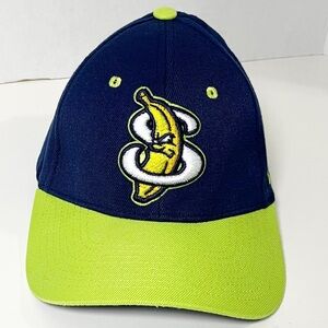 2016 Savannah Bananas Original Zephyr Blue w/Lime Green Fitted Cap with S Logo